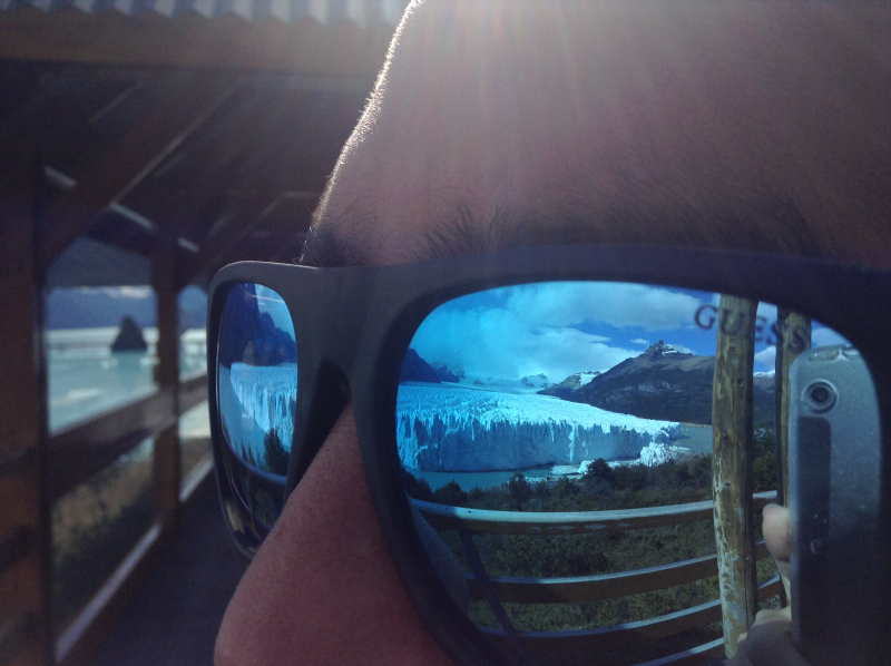 glaciar en los lentes